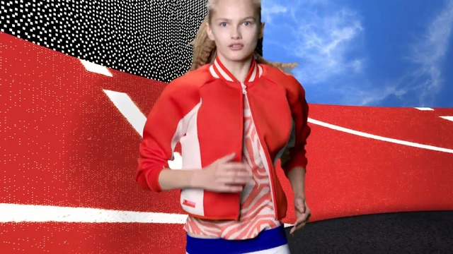 Video Reference N2: red, outerwear, shoulder, t shirt, sportswear, athlete, sports uniform, sleeve, uniform, product, Person