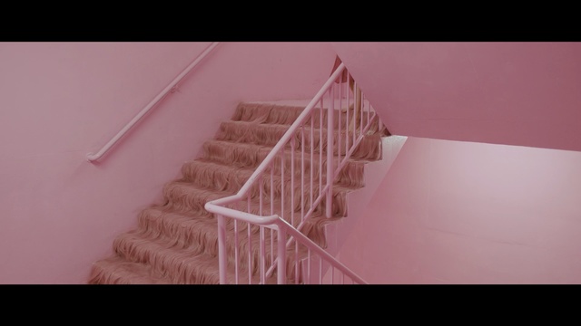Video Reference N1: pink, stairs, wall, wood, line, angle, handrail, product, floor, triangle