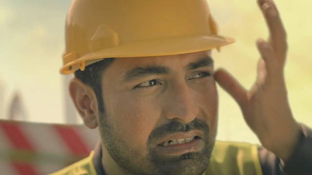 Video Reference N2: Hard hat, Hat, Facial hair, Personal protective equipment, Moustache, Forehead, Fashion accessory, Headgear, Beard, Construction worker, Person