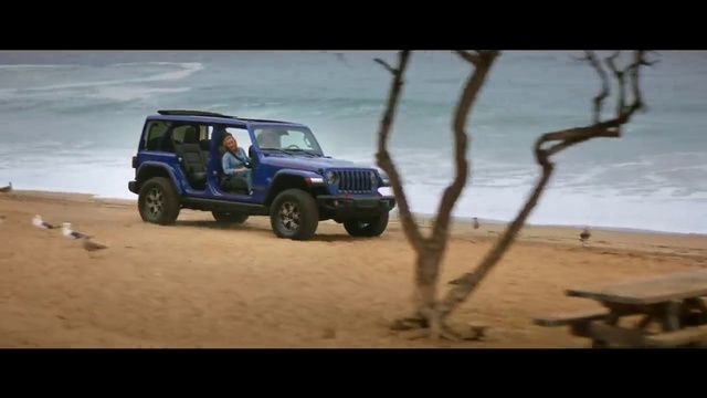 Video Reference N0: Land vehicle, Vehicle, Car, Sand, Natural environment, Off-roading, Off-road vehicle, Jeep wrangler, Landscape, Jeep, Water, Outdoor, Beach, Ocean, Sandy, Surfing, Walking, Body, Board, White, Bed, Standing, Man, Dog, Boat, Parked, Riding, Laying, Horse, Street, Tire, Wheel, Auto part, Truck, Text, Shore
