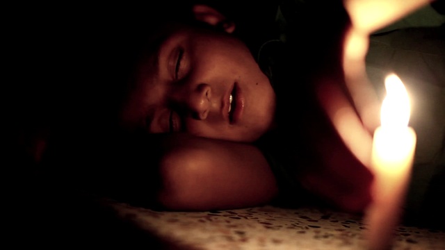 Video Reference N1: Lighting, Light, Darkness, Child, Fun, Mouth, Candle, Photography, Night, Flame