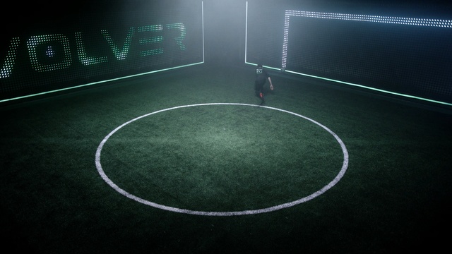 Video Reference N1: green, sport venue, atmosphere, structure, light, football, line, grass, darkness, circle