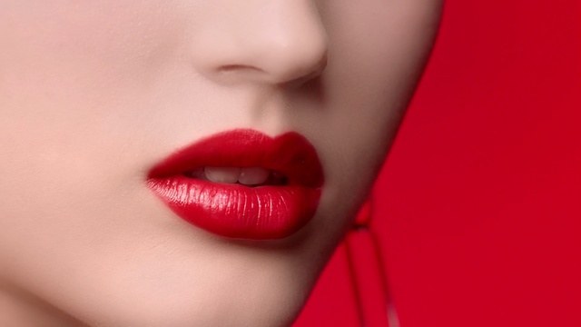 Video Reference N9: Lip, Red, Face, Nose, Chin, Skin, Lipstick, Close-up, Mouth, Cheek