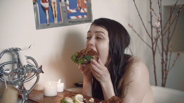 Video Reference N2: girl, eating, food, Person