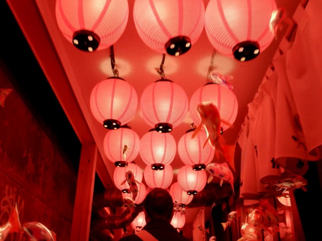 Video Reference N1: Red, Lighting, Light, Pink, Lantern, Lighting accessory, Function hall, Interior design, Curtain, Decoration