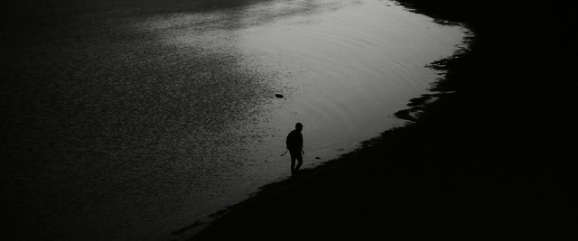 Video Reference N2: black, black and white, monochrome photography, water, atmosphere, sky, darkness, photography, light, monochrome, Person