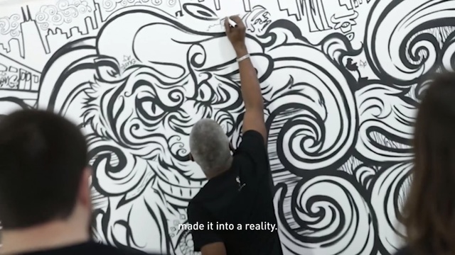 Video Reference N3: Black-and-white, Wall, Mural, Drawing, Arm, Illustration, Art, Design, Visual arts, Pattern