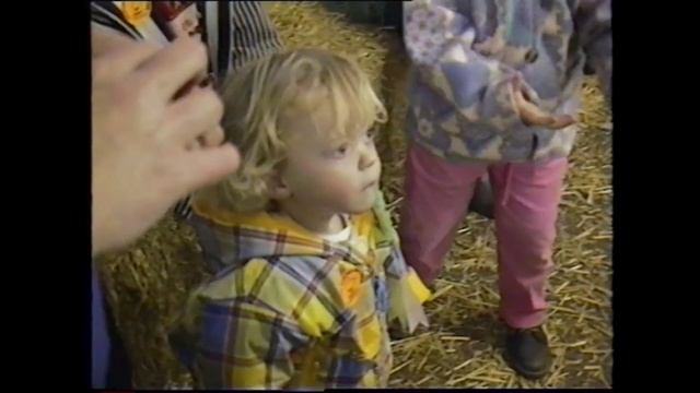 Video Reference N6: child, hair, face, people, clothing, yellow, toddler, facial expression, human hair color, mammal, Person