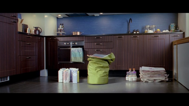Video Reference N2: room, kitchen, home, furniture, floor, cabinetry, product, interior design, countertop, home appliance, Person