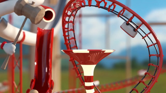 Video Reference N1: amusement ride, red, amusement park, roller coaster, recreation, fun, leisure, park, world
