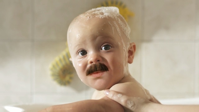 Video Reference N3: Child, Face, Bathing, Facial expression, Skin, Head, Toddler, Baby bathing, Baby, Cheek