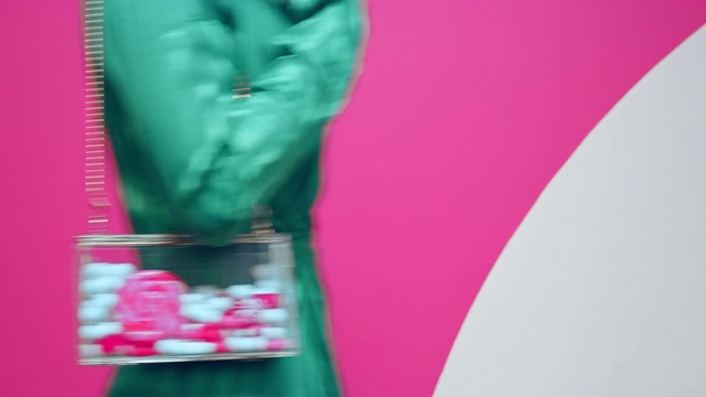 Video Reference N3: Green, Pink, Magenta, Outerwear, Jacket, Trousers
