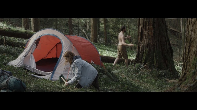Video Reference N1: wilderness, tree, camping, forest, woodland, grass, screenshot, tent, plant, adventure