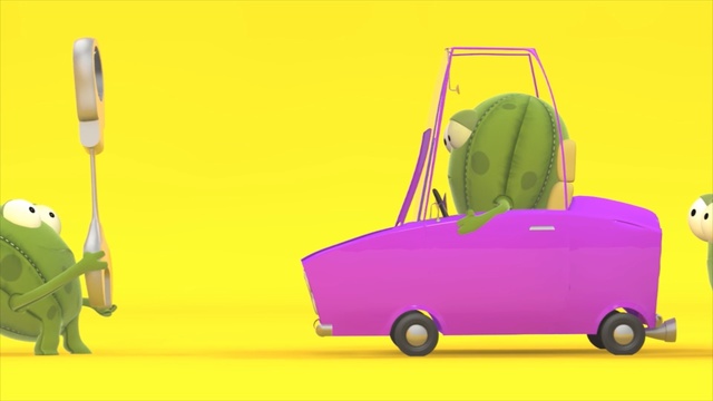 Video Reference N1: yellow, green, mode of transport, car, product, cartoon, vehicle, automotive design, product, grass, Person