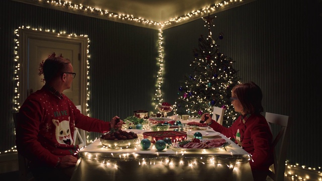 Video Reference N1: Christmas, Christmas eve, Event, Tree, Holiday, Tradition, Meal, Christmas tree, Christmas lights, Christmas decoration