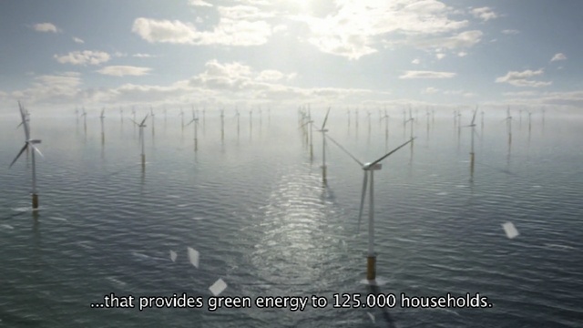 Video Reference N1: wind farm, wind turbine, calm, wind, energy, water resources, sea, sky, atmosphere, horizon