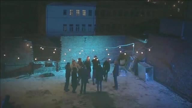 Video Reference N0: blue, snow, night, light, snapshot, ice, darkness, screenshot, atmosphere, winter, Person