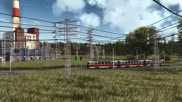 Video Reference N5: Transport, Overhead power line, Electricity, Track, Train, Vehicle, Mode of transport, Sky, Electrical supply, Rolling stock