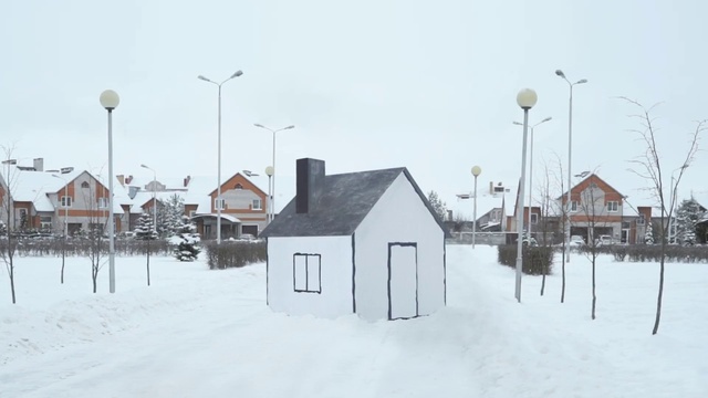 Video Reference N6: Snow, Winter, Freezing, Home, Blizzard, Residential area, House, Winter storm, Suburb, Event