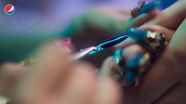 Video Reference N6: Blue, Nail, Finger, Turquoise, Hand, Close-up, Nail care, Lip, Artificial nails, Nail polish