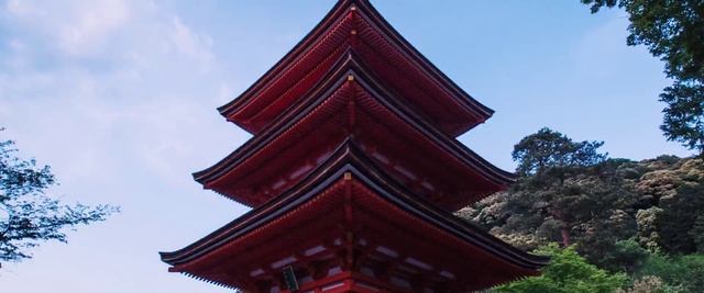 Video Reference N5: Chinese architecture, Pagoda, Japanese architecture, Architecture, Red, Temple, Place of worship, Tower, Shrine, Shinto shrine