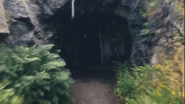 Video Reference N6: cave, geological phenomenon, tunnel, formation, terrain, forest, rock, jungle, screenshot, Person