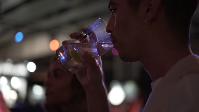 Video Reference N3: Water, Alcohol, Drink, Fun, Glass, Night, Drinking