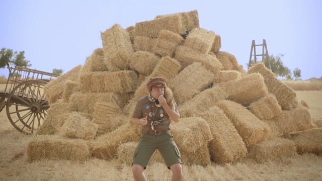 Video Reference N1: hay, straw, grass family, harvest, sand, commodity, field, agriculture, food grain, Person