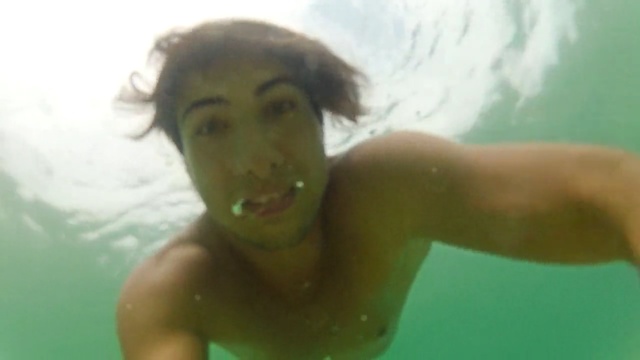 Video Reference N0: Underwater, Face, Bathing, Head, Fun, Chest, Male, Barechested, Summer, Selfie