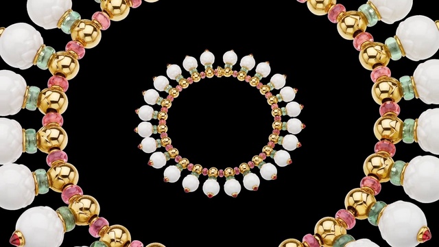 Video Reference N0: Jewellery, Fashion accessory, Necklace, Gemstone, Circle, Pearl, Magenta, Body jewelry, Pattern, Art