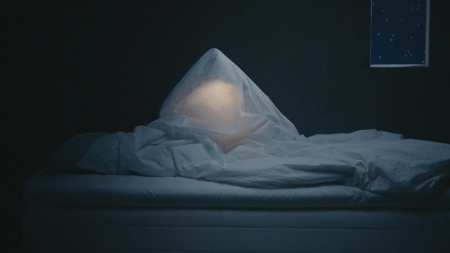 Video Reference N1: Sky, Bed, Furniture, Room, Darkness, Textile, Photography, Night, Bed sheet, Linens