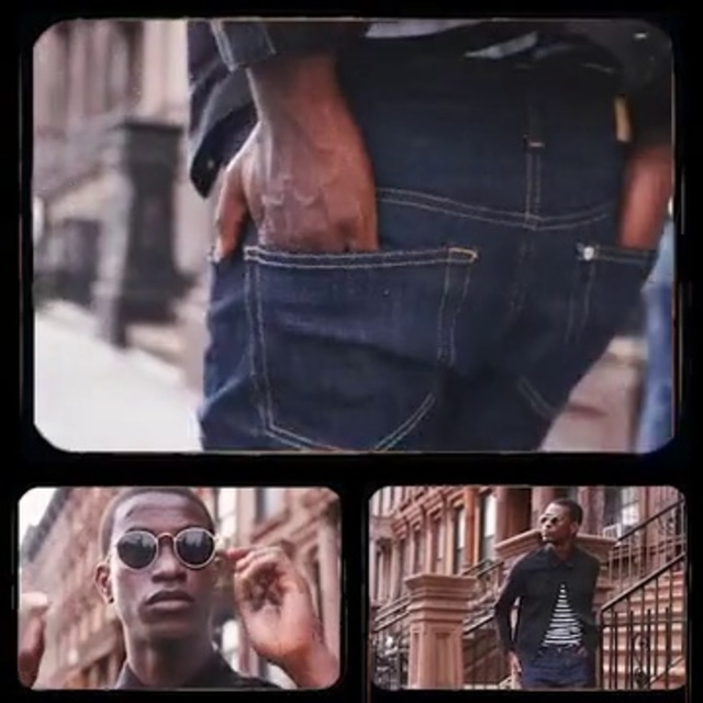 Video Reference N4: Eyewear, Sunglasses, Street fashion, Cool, Leather, Jeans, Technology, Glasses, Hand, Denim, Person