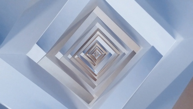 Video Reference N4: Blue, Symmetry, Ceiling, Line, Pattern, Architecture, Daylighting, Square, Triangle, Person