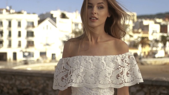 Video Reference N6: Shoulder, Clothing, Lace, Beauty, Skin, Fashion, Joint, Dress, Neck, Crop top