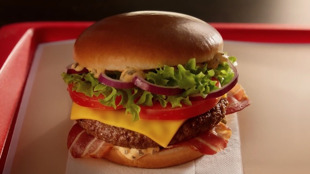 Video Reference N1: Dish, Food, Hamburger, Fast food, Junk food, Cheeseburger, Buffalo burger, Cuisine, Veggie burger, Burger king premium burgers