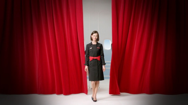 Video Reference N3: red, curtain, stage, dress, beauty, shoulder, fashion, textile, girl, performance