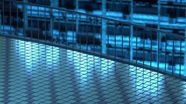 Video Reference N2: Blue, Light, Glass, Mesh, Line, Architecture, Design, Transparent material, Electric blue, Pattern