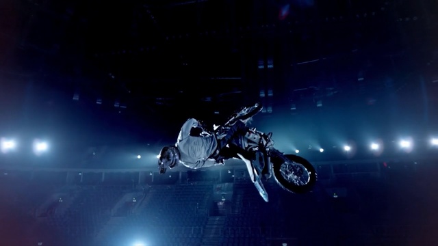 Video Reference N0: Freestyle motocross, Motocross, Motorcycle, Vehicle, Motorcycle racing, Screenshot, Space, Sky, Performance, Darkness