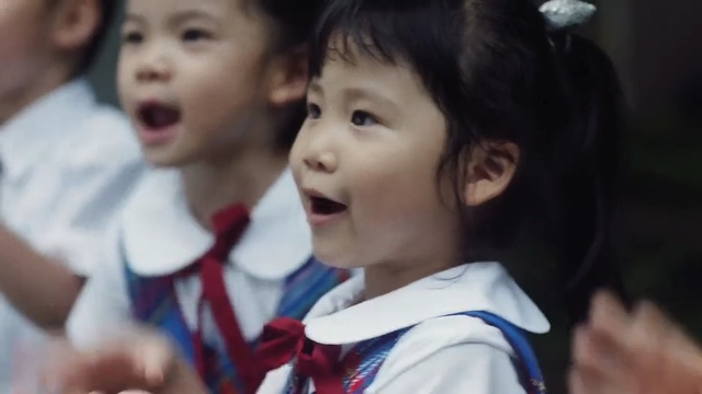 Video Reference N1: Child, Facial expression, Smile, Nose, Happy, Fun, Laugh, Toddler, Uniform, Gesture, Person