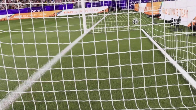 Video Reference N9: Goal, Net, Player, Line, Sports equipment, Football, Team sport, Grass, Soccer, Plant
