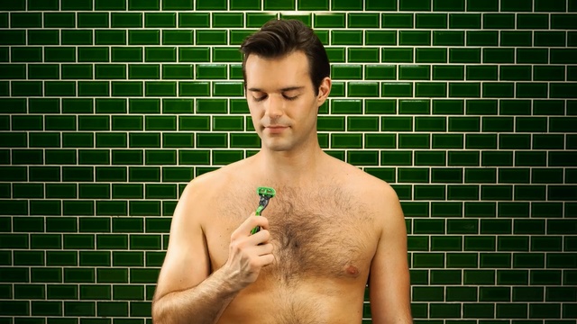 Video Reference N0: man, barechestedness, green, male, muscle, chest, facial hair, arm, human, chest hair, Person
