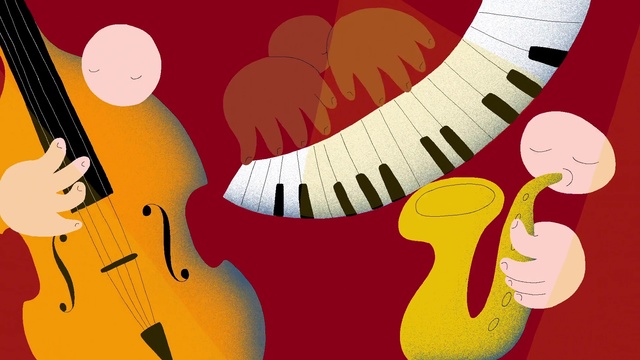 Video Reference N1: String instrument, Cartoon, Music, Illustration, Musical instrument, Clip art, Art, Double bass, Guitar, Clock, Text, Creativity, Poster