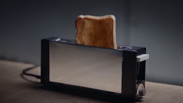 Video Reference N0: Toaster, Product, Furniture, Small appliance, Material property, Table, Wood, Rectangle