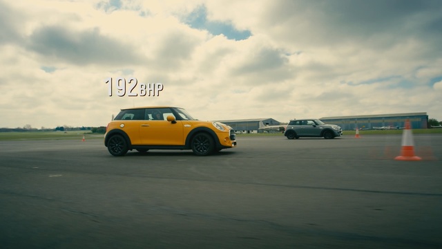 Video Reference N6: car, land vehicle, vehicle, motor vehicle, yellow, road, automotive design, race track, sky, mini