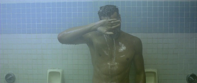 Video Reference N2: Male, Bathing, Shower, Room, Back, Chest, Barechested, Trunk, Plumbing fixture, Art