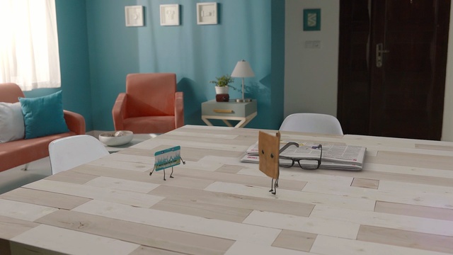 Video Reference N1: floor, living room, furniture, table, property, flooring, room, tile, interior design, chair, Person