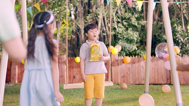 Video Reference N2: Child, Photograph, People, Yellow, Toddler, Play, Party, Summer, Happy, Event