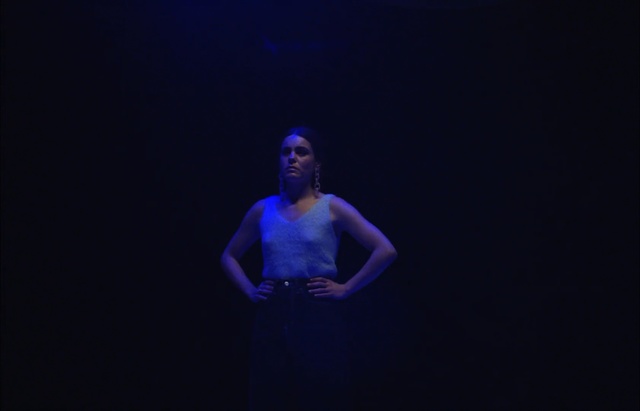Video Reference N0: Blue, Cobalt blue, Electric blue, Purple, Performance, Violet, Light, Performing arts, Dancer, Performance art, Person