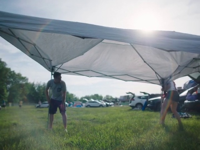 Video Reference N2: Tent, Canopy, Shade, Tarpaulin, Adventure, Recreation, Grass, Camping, Leisure, Grassland