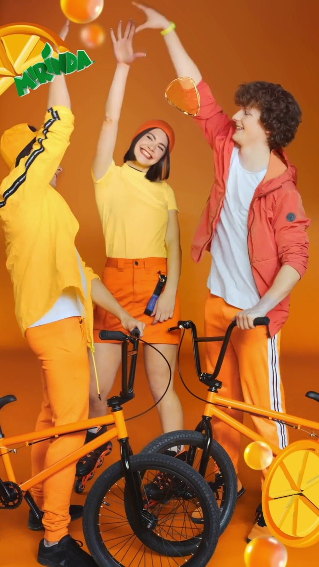 Video Reference N9: Bicycle, Orange, Yellow, Vehicle, Cycling, Recreation, Bicycle accessory, Fun, Cycle sport, Sports equipment